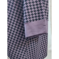 Modna tunika damska o linii trapezu - beżowo czarna pepitka